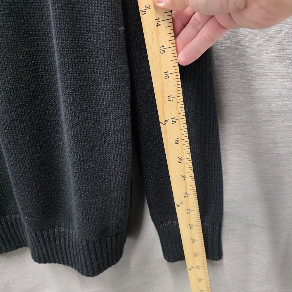 LL Bean Mens XL Navy Blue 100% Cotton Quarter Zip Pullover Sweater 287736 - Picture 5 of 6